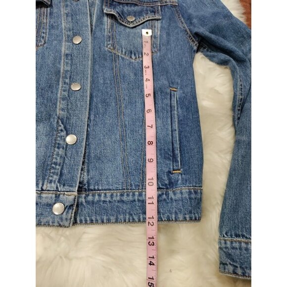 Rag & Bone 100% Cotton Long Sleeve Nico Denim Y2K Jacket Worn Indigo Size XS - Picture 8 of 10